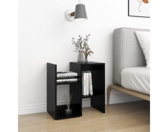 Sonata H Нощни шкафчета, 2 бр, черни, 50x30x51,5 см, инженерно дърво