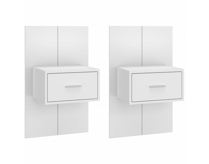Sonata H Нощни шкафчета за стенен монтаж, 2 бр, бели