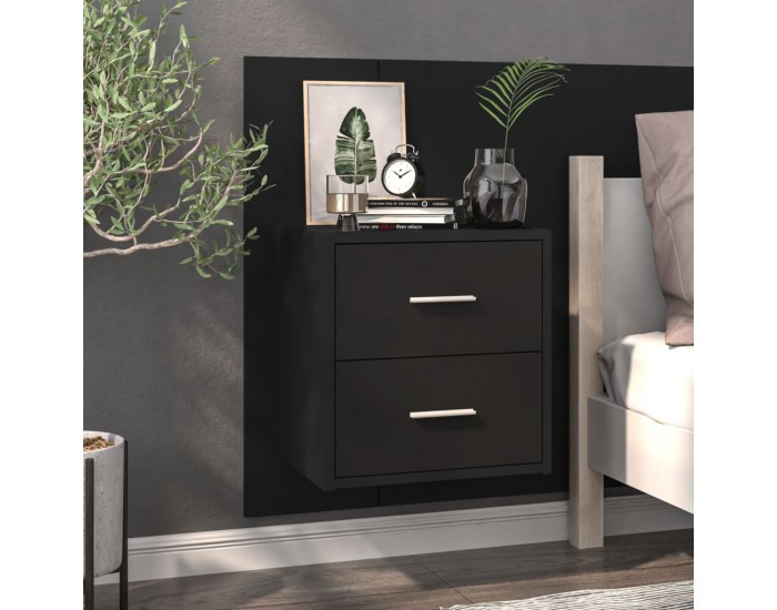 Sonata H Нощно шкафче за стенен монтаж, черно