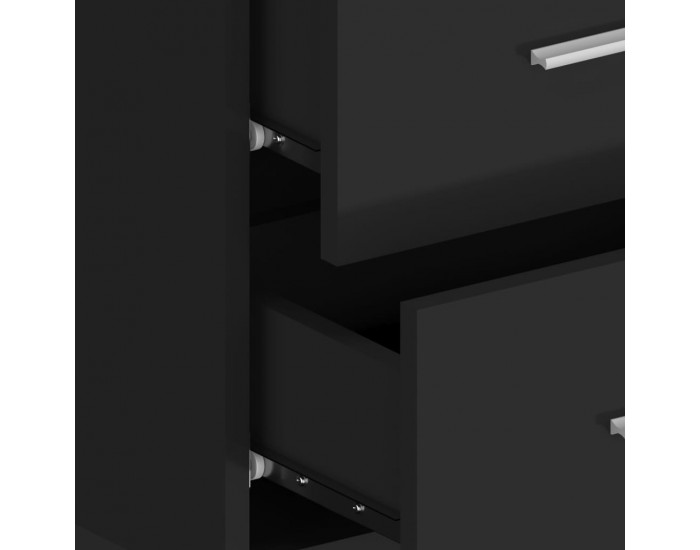 Sonata H Нощно шкафче за стенен монтаж, черно