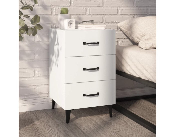 Sonata H Нощно шкафче, черно, 40x40x66 см, инженерно дърво