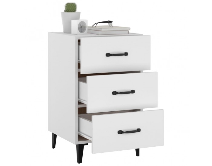 Sonata H Нощно шкафче, черно, 40x40x66 см, инженерно дърво