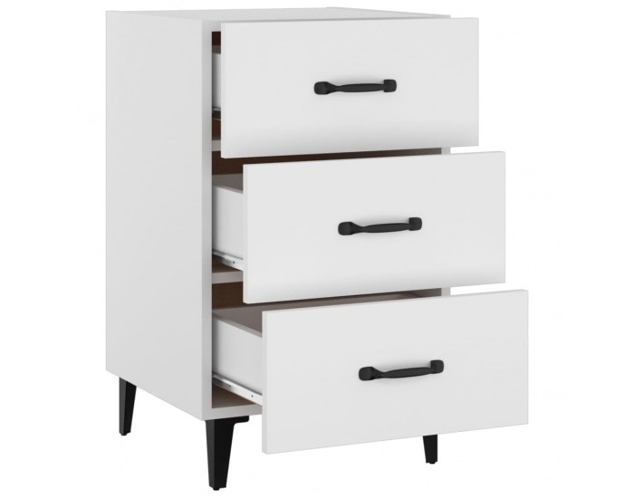 Sonata H Нощно шкафче, черно, 40x40x66 см, инженерно дърво