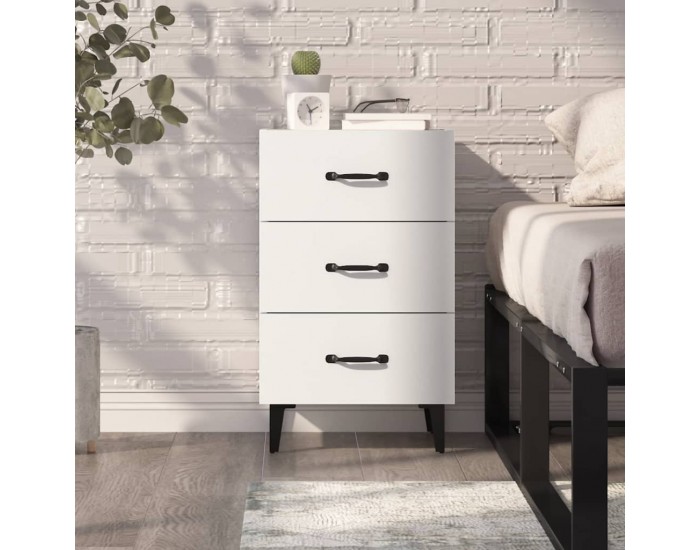 Sonata H Нощно шкафче, черно, 40x40x66 см, инженерно дърво