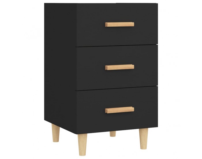 Sonata H Нощно шкафче, черно, 40x40x66 см, инженерно дърво