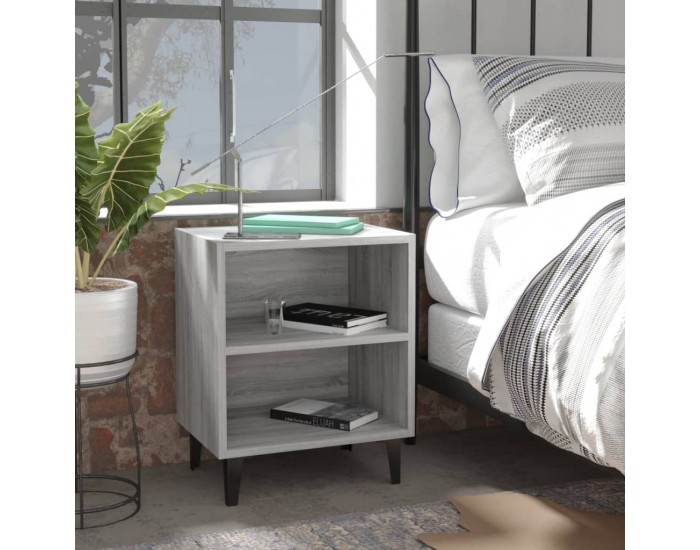 Sonata H Нощно шкафче с метални крака, сив сонома, 40x30x50 см