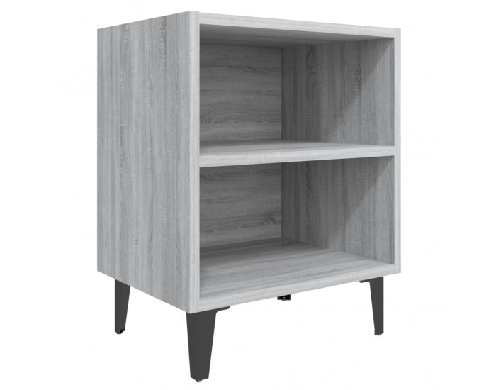 Sonata H Нощно шкафче с метални крака, сив сонома, 40x30x50 см