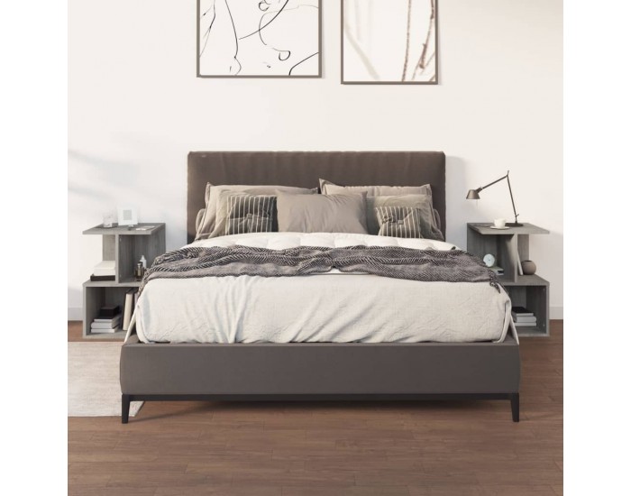 Sonata H Нощни шкафчета, 2 бр, сив сонома, 35x35x55 см, инженерно дърво