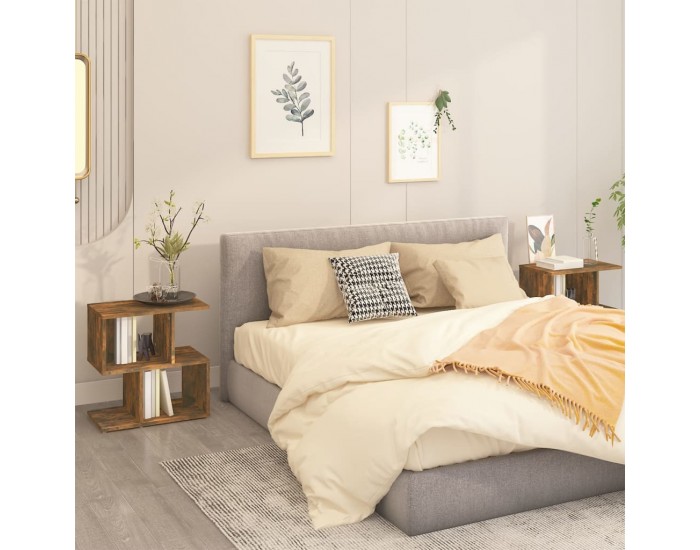 Sonata H Нощни шкафчета 2 бр опушен дъб 50x30x51,5 см инженерно дърво