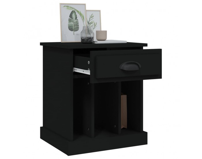 Sonata H Нощно шкафче, черно, 43x36x50 см