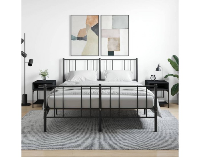 Sonata H Нощни масички, 2 бр, черни, 40x41x50 см, инженерно дърво