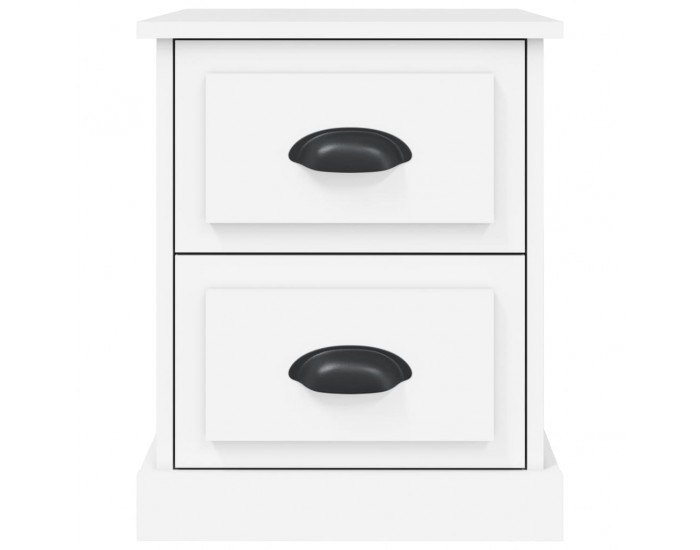 Sonata H Нощни шкафчета, 2 бр, бели, 39x39x47,5 см, инженерно дърво