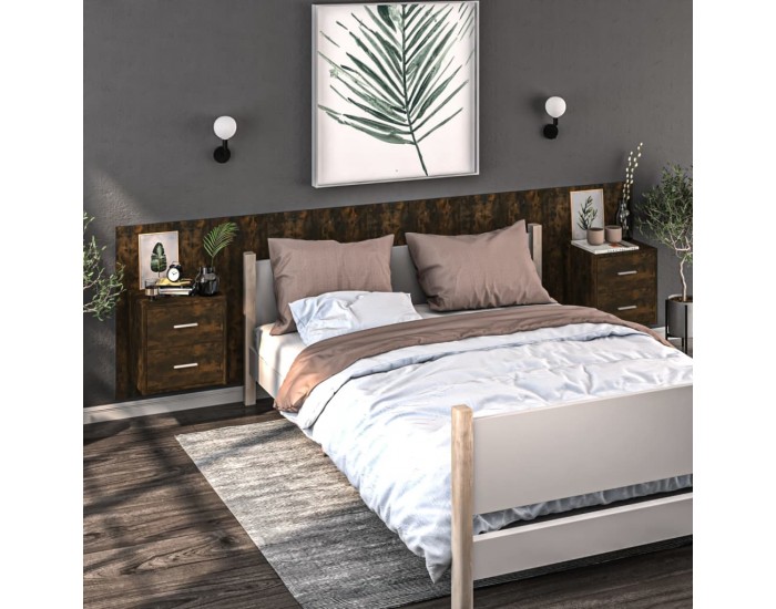 Sonata H Нощно шкафче за стенен монтаж, опушен дъб