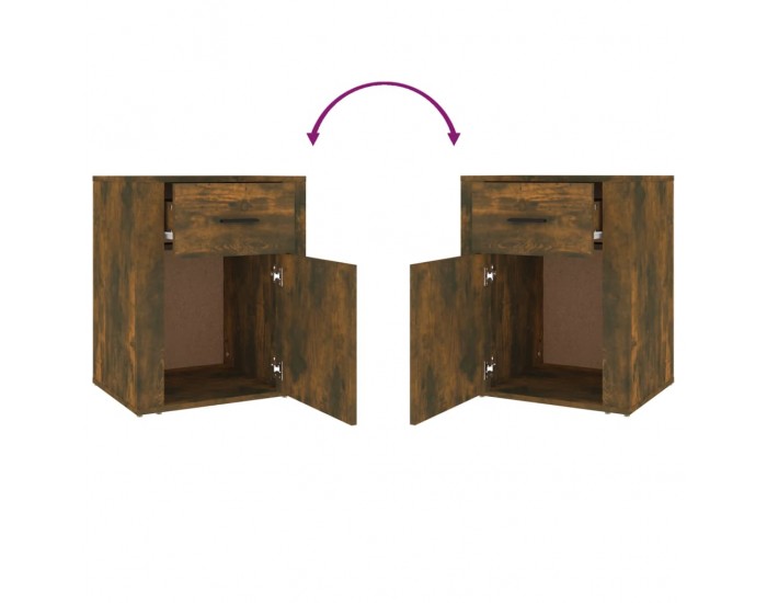 Sonata H Нощно шкафче, Опушен дъб, 50x36x60 см, инженерно дърво