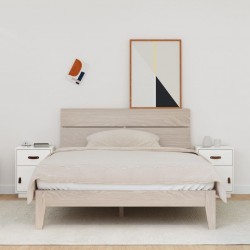 Sonata H Нощни шкафчета, 2 бр, бели, 40x34x55 см, борово дърво масив - Нощни шкафчета