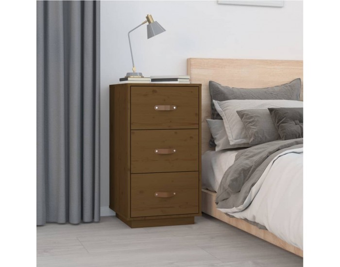 Sonata H Нощно шкафче, меденокафяво, 40x40x75 см, борово дърво масив