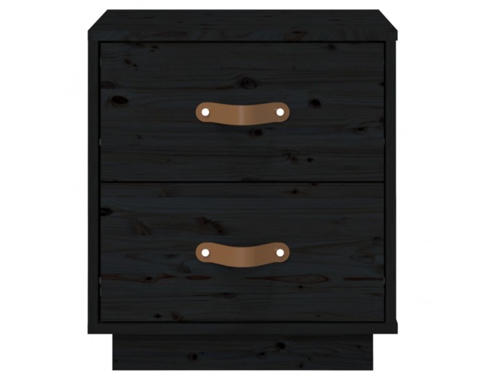 Sonata H Нощни шкафчета, 2 бр, черни, 40x34x45 см, борово дърво масив