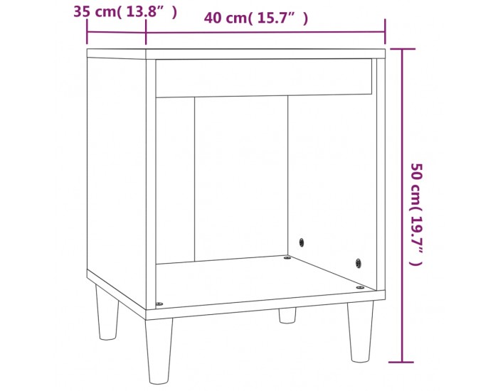 Sonata H Нощни шкафчета, 2 бр, сив сонома, 40x35x50 см
