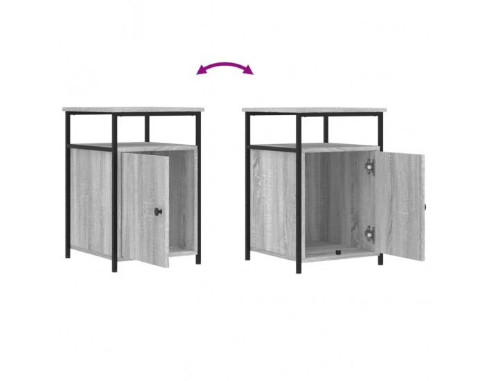 Sonata H Нощни шкафчета, 2 бр, сив сонома, 40x42x60 см, инженерно дърво