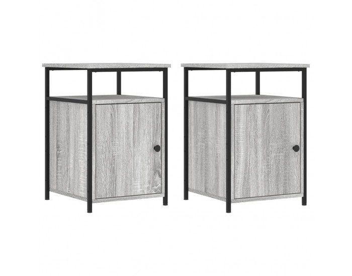 Sonata H Нощни шкафчета, 2 бр, сив сонома, 40x42x60 см, инженерно дърво