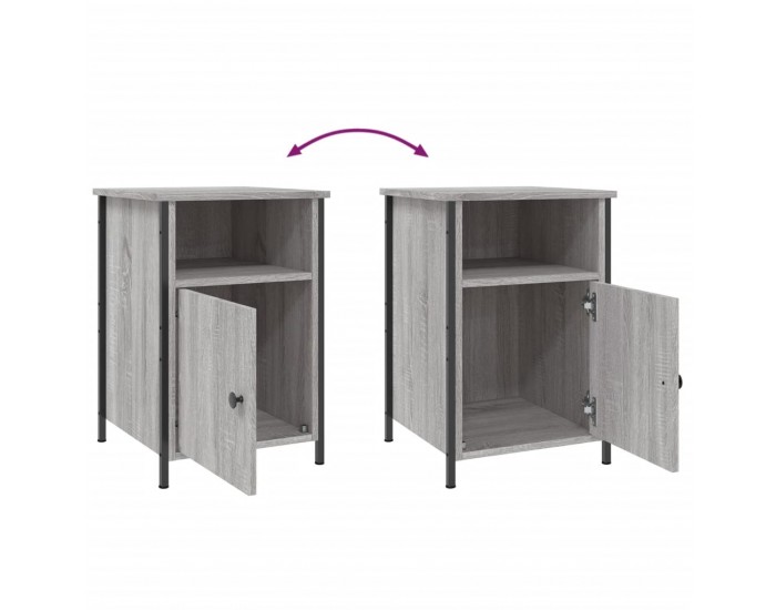 Sonata H Нощно шкафче, сив сонома, 40x42x60 см, инженерно дърво