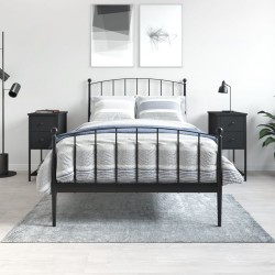 Sonata H Нощни шкафчета, 2 бр, черни, 32x42x70 см, инженерно дърво - Нощни шкафчета