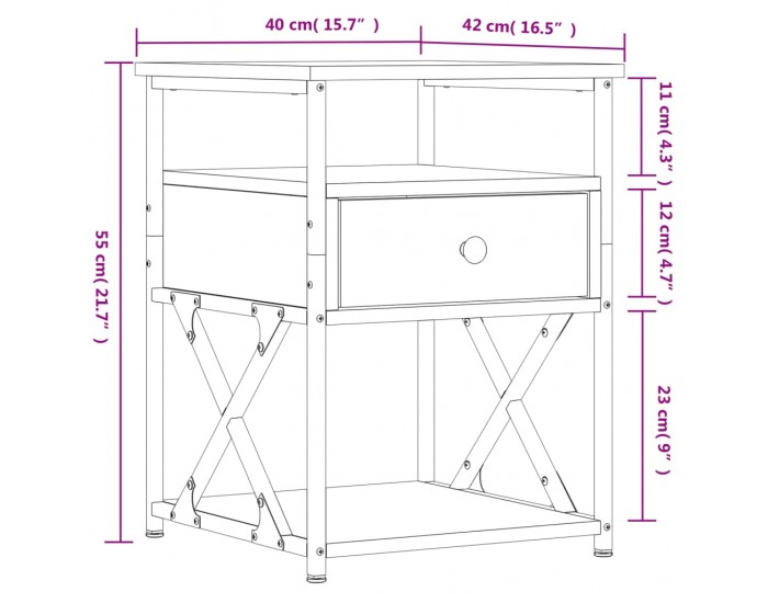 Sonata H Нощни шкафчета 2 бр кафяв дъб 40x42x55 см инженерно дърво