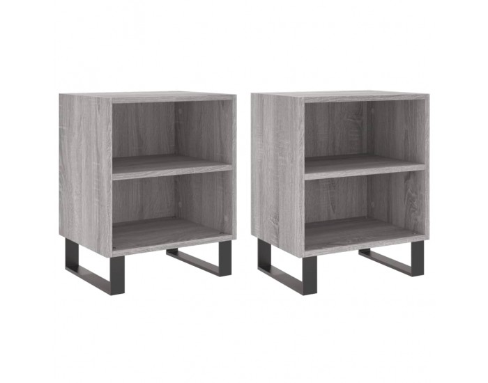 Sonata H Нощни шкафчета, 2 бр, сив сонома, 40x30x50 см, инженерно дърво