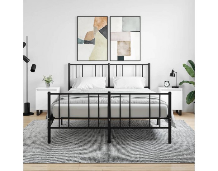 Sonata H Нощни шкафчета, 2 бр, бял гланц, 40x30x50 см, инженерно дърво