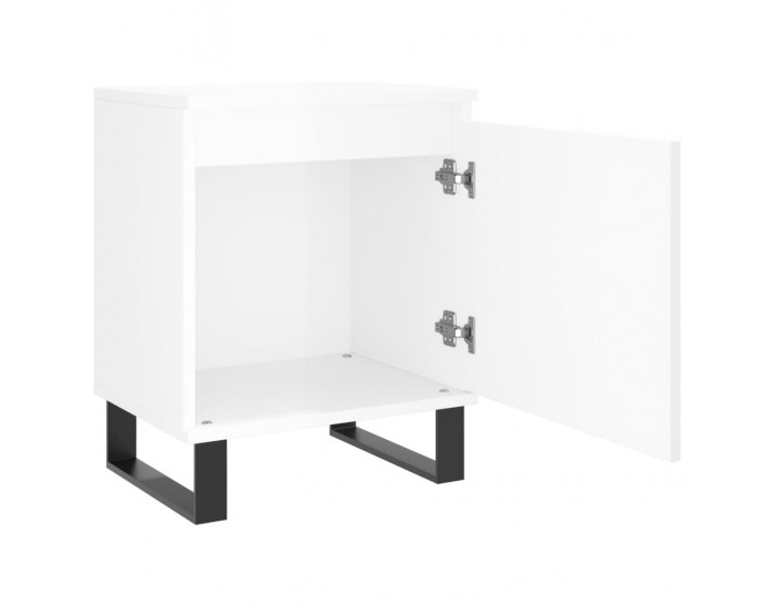 Sonata H Нощни шкафчета, 2 бр, бял гланц, 40x30x50 см, инженерно дърво