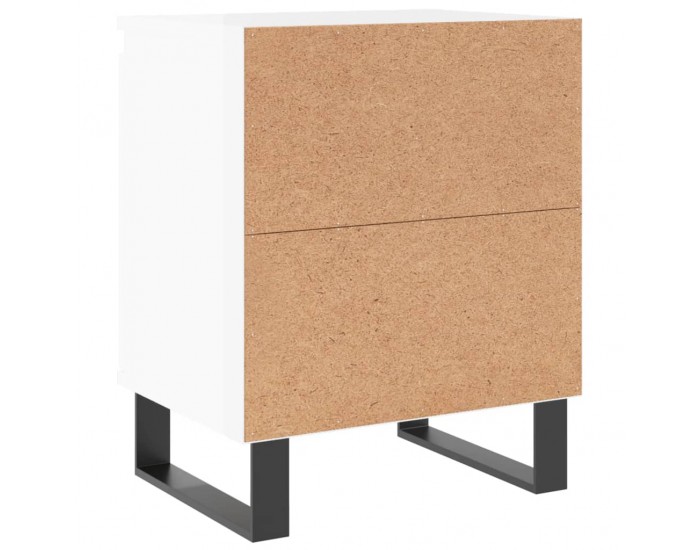 Sonata H Нощни шкафчета, 2 бр, бял гланц, 40x30x50 см, инженерно дърво