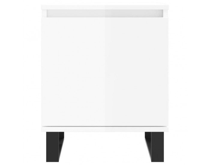 Sonata H Нощни шкафчета, 2 бр, бял гланц, 40x30x50 см, инженерно дърво