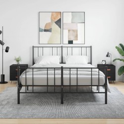 Sonata H Нощни шкафчета, 2 бр, черни, 40x35x47,5 см, инженерно дърво - Нощни шкафчета