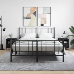 Sonata H Нощни шкафчета, 2 бр, черни, 40x35x47,5 см, инженерно дърво - Нощни шкафчета