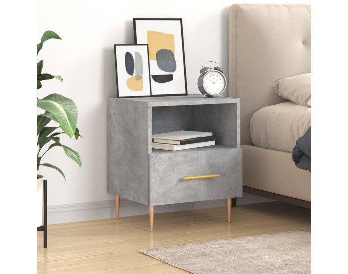 Sonata H Нощно шкафче, бетонно сиво, 40x35x47,5 см, инженерно дърво