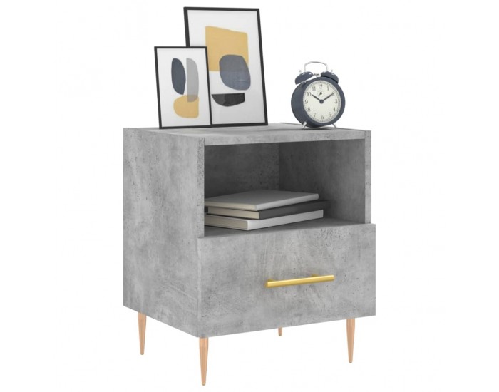 Sonata H Нощно шкафче, бетонно сиво, 40x35x47,5 см, инженерно дърво