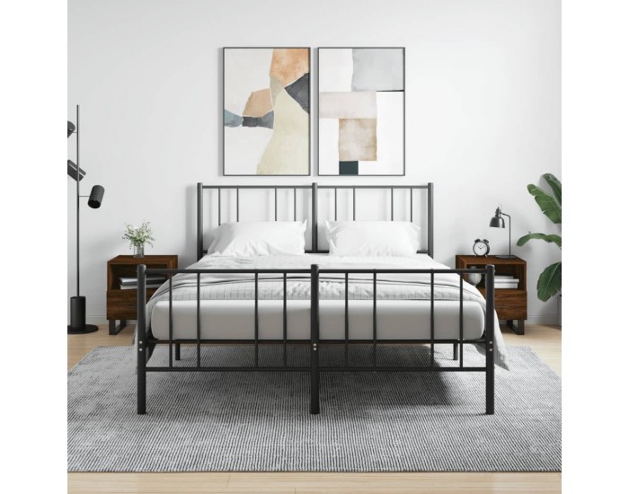 Sonata H Нощни шкафчета 2 бр кафяв дъб 40x35x47,5 см инженерно дърво