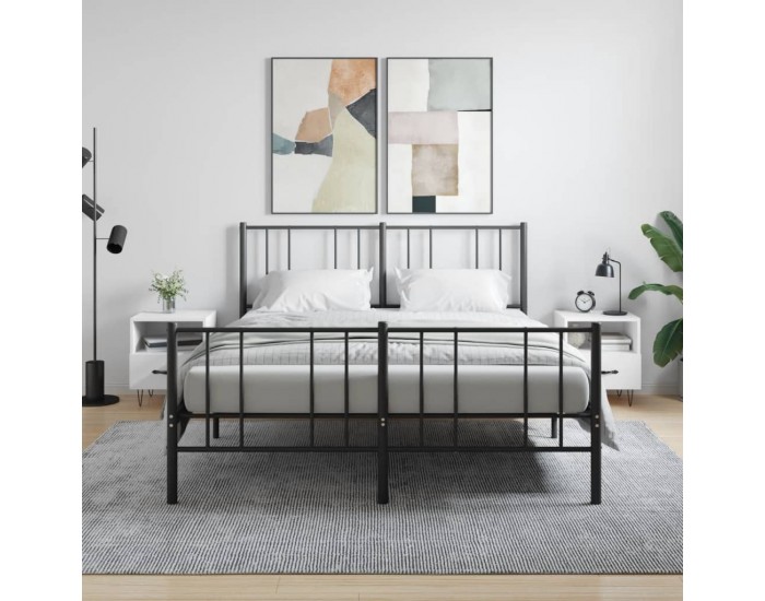 Sonata H Нощни шкафчета, 2 бр, бял гланц, 40x35x47,5 см, инженерно дърво