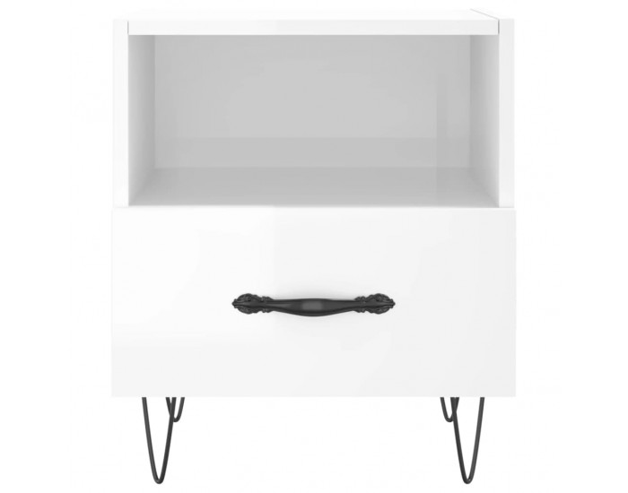 Sonata H Нощни шкафчета, 2 бр, бял гланц, 40x35x47,5 см, инженерно дърво