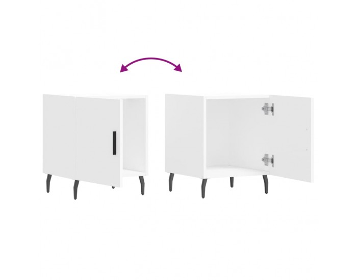 Sonata H Нощни шкафчета 2 бр бели 40x40x50 см инженерно дърво