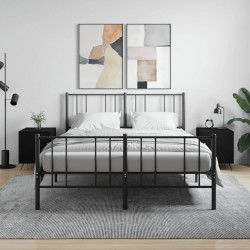 Sonata H Нощни шкафчета 2 бр черни 40x40x50 см инженерно дърво - Нощни шкафчета