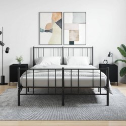 Sonata H Нощни шкафчета 2 бр черни 40x40x50 см инженерно дърво - Нощни шкафчета