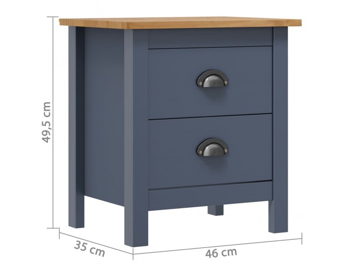Sonata H Нощно шкафче Hill сиво 46x35x49,5 см борово дърво масив