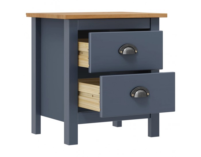 Sonata H Нощно шкафче Hill сиво 46x35x49,5 см борово дърво масив