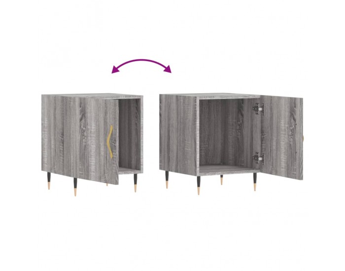 Sonata H Нощни шкафчета, 2 бр, сив сонома, 40x40x50 см, инженерно дърво