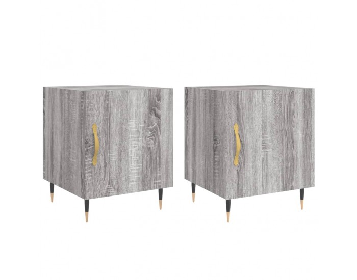 Sonata H Нощни шкафчета, 2 бр, сив сонома, 40x40x50 см, инженерно дърво