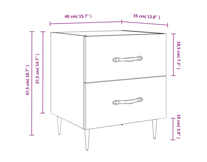 Sonata H Нощно шкафче, дъб сонома, 40x35x47,5 см, инженерно дърво