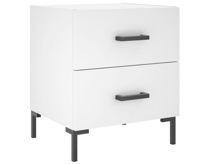 Sonata H Нощни шкафчета, 2 бр, бели, 40x35x47,5 см, инженерно дърво