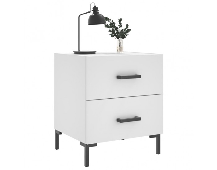 Sonata H Нощни шкафчета, 2 бр, бели, 40x35x47,5 см, инженерно дърво