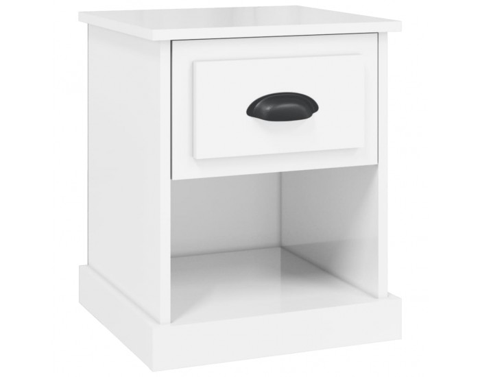 Sonata H Нощно шкафче, бял гланц, 39x39x47,5 см, инженерно дърво